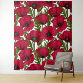 Rode papavertuin 2 wandkleed (In situ)