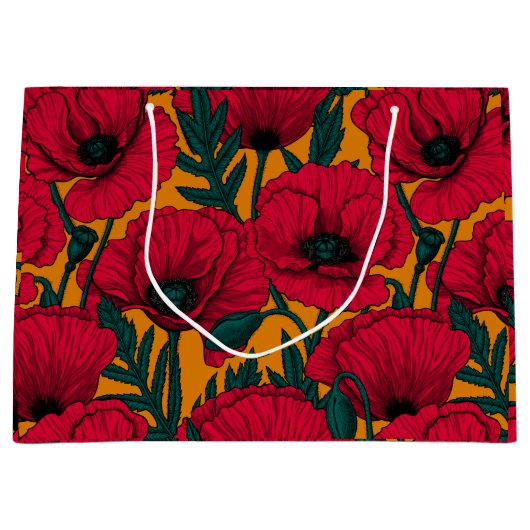 Rode papavertuin groot cadeauzakje (Voorkant)