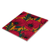 Rode papavertuin tegeltje (Zijkant)