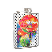 Rode papaverzwarte en witte polka-stippen heupfles (Rechts)