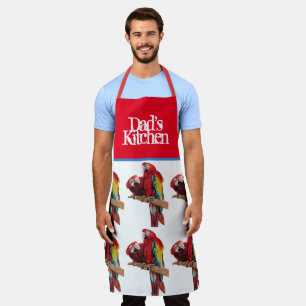 Rode papegaai Macaw Kleurrijke Blauwe Vaders Keuke Schort