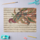 Rode papegaai op de ontkoppeling van Tan Stripes Tissuepapier (Craft)