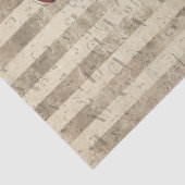 Rode papegaai op de ontkoppeling van Tan Stripes Tissuepapier (Detail)