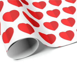 Rode Papieren Hartjes Patroon Cadeaupapier