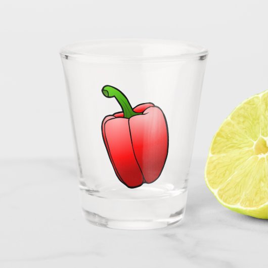 Rode Paprika Shot Glas (Voorkant)
