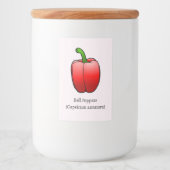 Rode Paprika Voedselcontainer Etiket (Voorkant)
