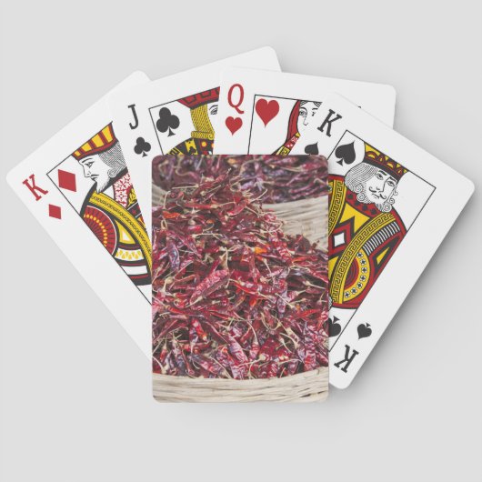 Rode paprika's op de lokale markt speelkaarten (Achterkant)