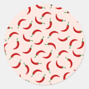 Rode paprika's op lichtgekleurde achtergrond ronde sticker