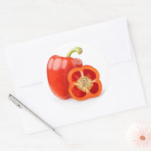 Rode paprika's ronde sticker (Envelop)