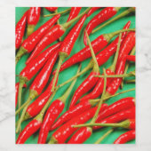 Rode paprika's wijn etiket (Enkel label)