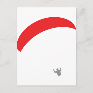 rode paraglider briefkaart