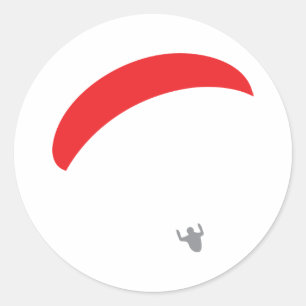 rode paraglider ronde sticker