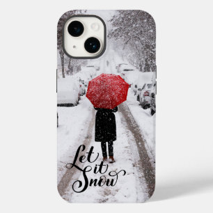 Rode paraplu in Winter Wonderland - Laat het sneeu Case-Mate iPhone 14 Hoesje