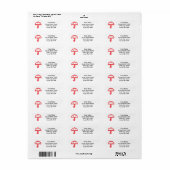 Rode paraplu logo aangepaste retouradres labels (Full Sheet)