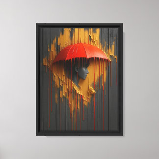 Rode Paraplu Modern Wandkunst Canvas Afdruk