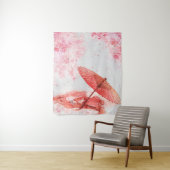 Rode paraplu tapijt wandkleed (In situ)