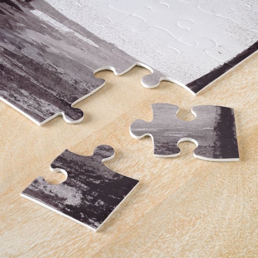 Rode paraplu's waterverf bruiloft legpuzzel (Zijkant)