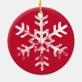 Rode Pas getrouwd Snowflake 1e Kerstmis Keramisch Ornament (Achterkant)