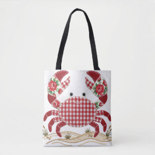 Rode Patchwork Dekenschaal Krab Draagtas