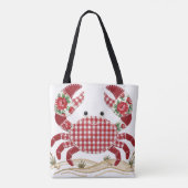 Rode Patchwork Dekenschaal Krab Draagtas (Achterkant)