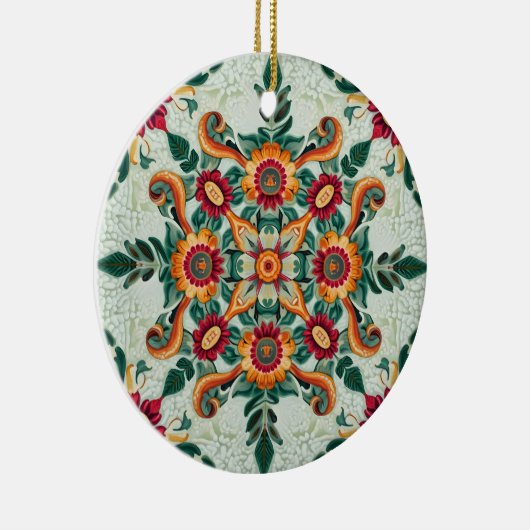 rode patchwork keramisch ornament (Rechts)