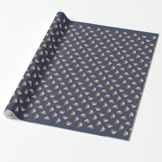 Rode patrijs cadeaupapier (Uitgerold)