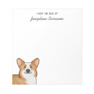 Rode Pembroke Welsh Corgi Hondenkop en aangepaste Notitieblok