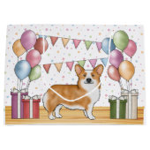 Rode Pembroke Welsh Corgi Kleurrijke Pastelverjaar Groot Cadeauzakje (Voorkant)