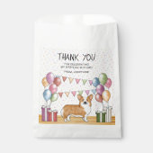 Rode Pembroke Welsh Corgi Pastel Verjaardag Dank u Bedankzakje (Voorkant)
