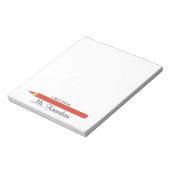 Rode Pencil Marker Gepersonaliseerde Leraar Notitieblok (Gedraaid)