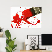 Rode penseel poster (Thuiskantoor)