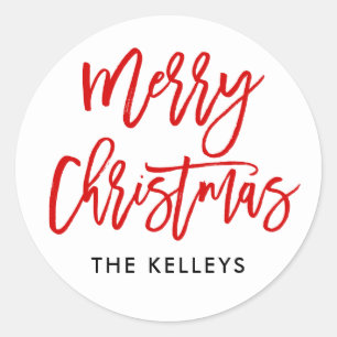 Rode penseelscript ronde sticker