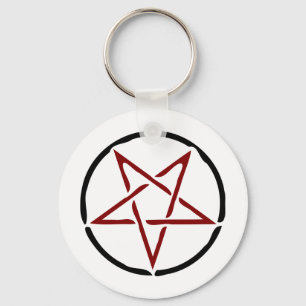 Rode Pentagram Sleutelhanger