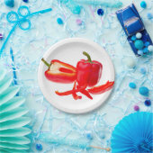 Rode peper papieren bordje (Feest)