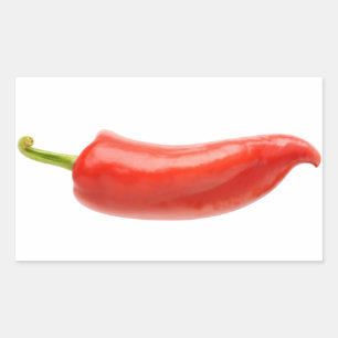 Rode peper rechthoekige sticker