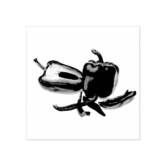 Rode peper 	rubberstempel (Afrduk)