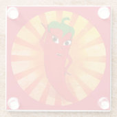  rode peper Superstar Glazen Onderzetter (Achterkant)