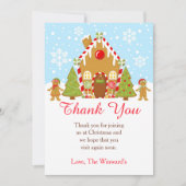 Rode peperkoek huis decoreren kerstfeest bedankkaart (Voorkant)