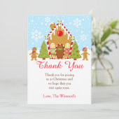 Rode peperkoek huis decoreren kerstfeest bedankkaart (Staand voorkant)