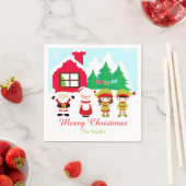 Rode peperkoek huis decoreren kerstfeest servet (Insitu)