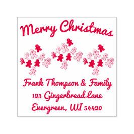 Rode peperkoek Vrolijk kerstadres Zelfinktende Stempel