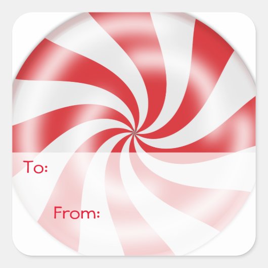 Rode pepermunt Snoep cadeau Labels (Voorkant)