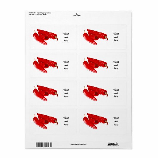 rode pepers etiket (Full Sheet)