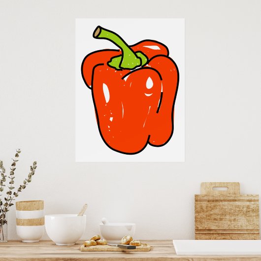 Rode pepper poster (Keuken)
