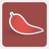 Rode pepper vierkante sticker (Voorkant)