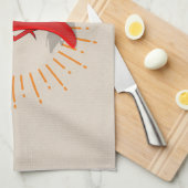 Rode pepperdiva met  zonnestraaltekening theedoek (Quarter Fold)