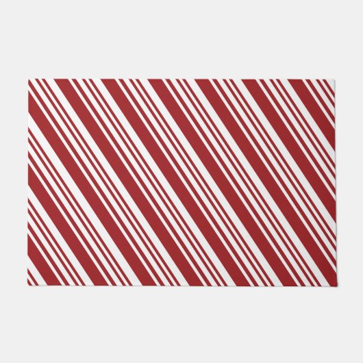Rode peppermint Stripe Deurmat (Voorkant)
