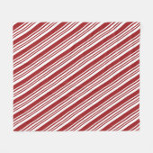 Rode peppermint Stripe Fleece Deken (Voorkant (Horizontaal))