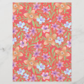 Rode Peranakan bloemen dubbel xi Chinese bruiloft Menu (Achterkant)