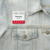 Rode Personeel Naam Badge Event Logo 2x2 Vierkante (In situ)